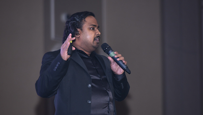 Speaker at the South Asian Event